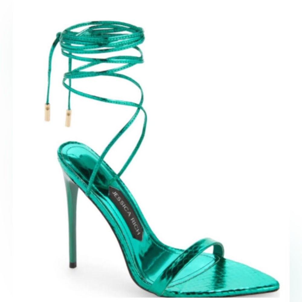 Jessica Rich Women's Rich Wrap Tie Ankle Stiletto Sandals-Shoes size 38